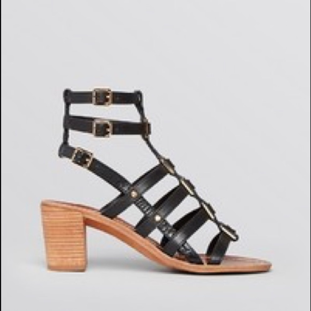 Tory Burch Black and Tan Strappy Sandals